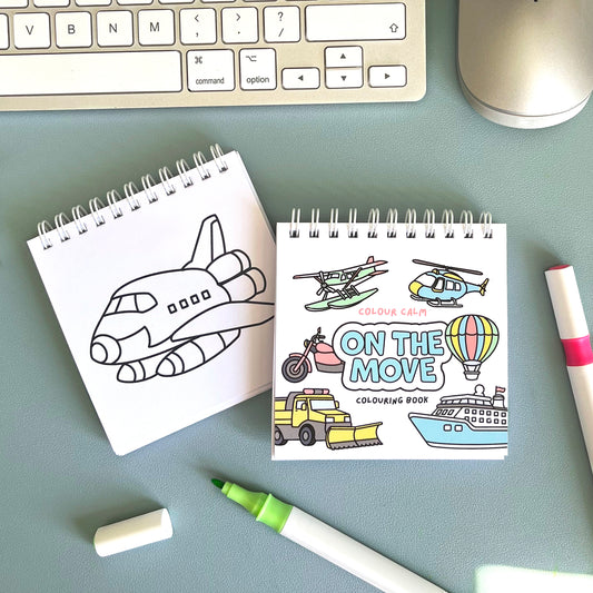 On The Move Pocket-Sized Colouring Book